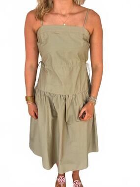 NEW ELLE GREY sleeveless tiered dress in olive